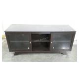 Flat Screen tv stand with glass doors. Back will