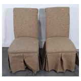 Pair of Upholstery Skirted Dining Table Chairs