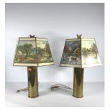 Pair of artillery shell table lamps with Currier