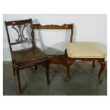 Chair, ottoman and hanging rack for guns or pool