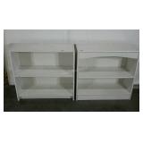 Two laminate bookcases, similar but not a matched