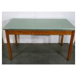 Laminate top table, wood base, 30 x 54 x 30, wear