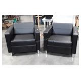 Office Furniture lot, 2-Lobby Chairs, black vinyl