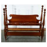 Head and foot board with side rails, cherry wood,