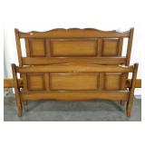 Full size pecan wood head and foot board