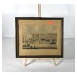 Hand colored print of The Elephant & Castle on