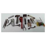 Tools, includes hammer, box cutter, mallet,