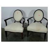 Two oval X-back arm chairs, need spot cleaning