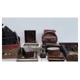 Wood pcs Decorative lot. Clock cases, butter