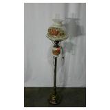 Floor lamp with glass shades. 54" high.