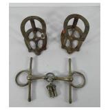 Equestrian items, includes horse bit and wall