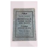August 1935 program from the Berryville Horse
