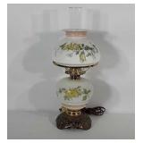 Decorative lamp with floral shade, in style of