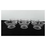 Six glass pedestal bowls