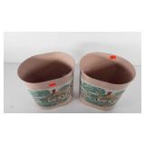 Painted waste cans, 11.5", from the John Nelson