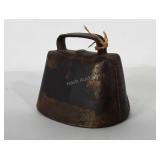 Antique blacksmith metal cowbell, 3" tall
