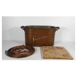 Copper Atlantic boiler and tubing, 23" × 13" ×