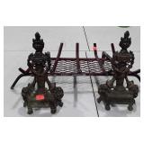 Fireplace Andirons 13", and wood grate