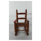 Wooden doll size rocking chair, 14"