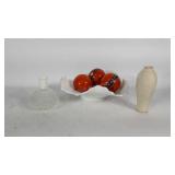 Decorative glassware, milkglass centerpiece bowl