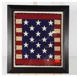 American quilt print, signed, framed, 17x18