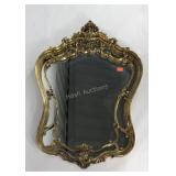 Ornately styled mirror, poly frame, measures