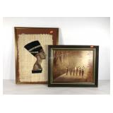 Wall art, Egyptian style picture on papyrus like