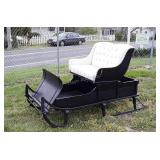 Snow Sleigh, Horse or Pony Drawn, 2 person button