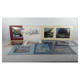Matted pictures, includes boat scenes, skiing,