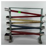 Wooden marble run track, includes three marbles,