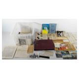 Ephemera, storage tote full of postcards,