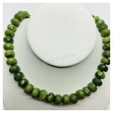 Silver Jade Briolette Beads Necklace (~weight