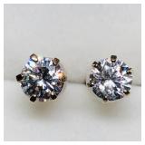 10K Yellow Gold Cubic Zirconia Stud Earrings,