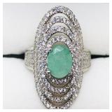 S Emerald Cubic Zirconia  Ring size 8