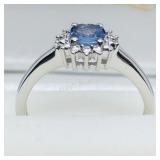 Silver Tanzanite  Ring, size 6.75