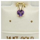 14K Yellow Gold Amethyst(0.28ct)  Pendant, Made