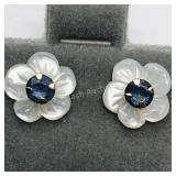 10K Yellow Gold Sapphire(0.46ct)  Earrings, Made