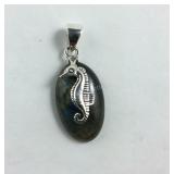 Seahorse labradorite 925 Sterling pendant