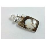 Wild horse and white topaz 925 Sterling pendant
