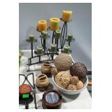 Home decor - iron candle holders, fireplace style,