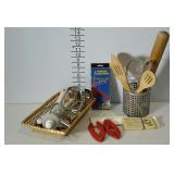 Kitcheware utensils, utensil holder & basket