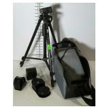 Camera accessories- tripod, camera bag, Canon wide