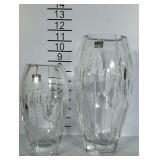 Lead crystal vases, pair of by STUART/LUXTON. 7" &