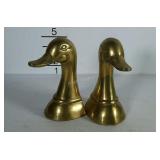 Brass bookends, duck head shaped