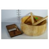 Wooden ware - Salad serving bowl & cheese board,