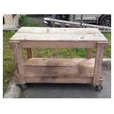 Wooden work shop table four foot long by 2 feet