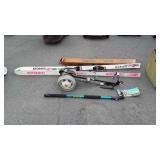 Group lot, includes skis, golf catty, water