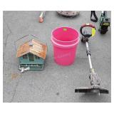 Battery operated weedeater missing battery, pink