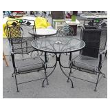 Three pc wrought iron patio set, seller code C