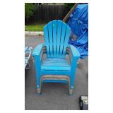 Group of four plastic Adirondack chairs, seller